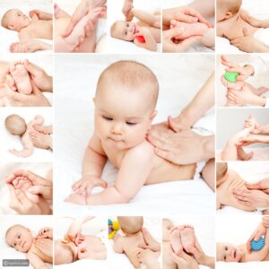 تقنيات تدليك الرضع